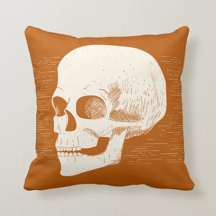 Halloween Illustrated Skull | Pillow | Zazzle.com