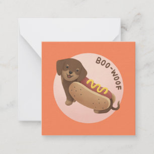 Halloween Illustration: Boo-Woof (Dachshund) Note Card