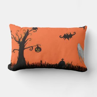 Halloween Illustration Lumbar Pillow