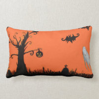 Halloween Illustration Lumbar Pillow