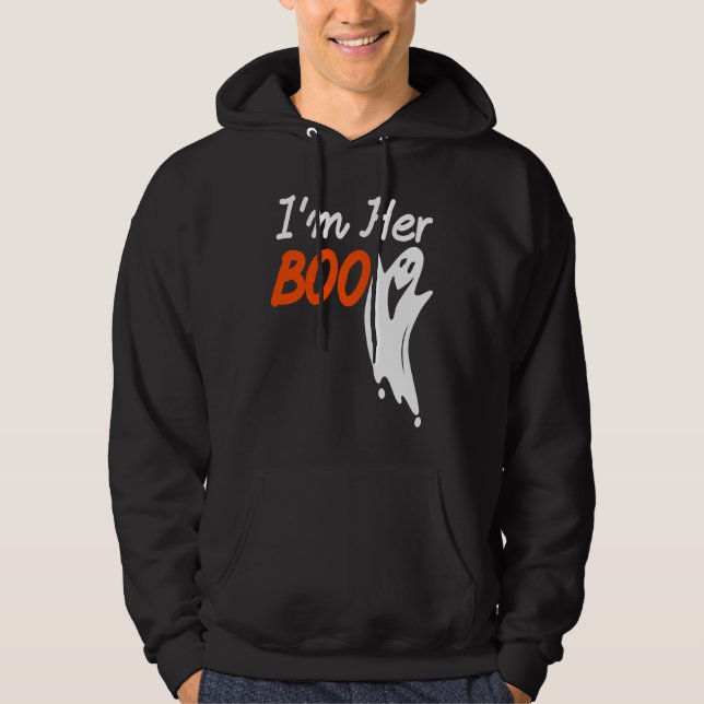 Halloween I'm Her Boo I'm His Witch Matching Coupl Hoodie (Front)