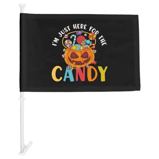Halloween I'm Just Here for the Candy Car Flag (Front)