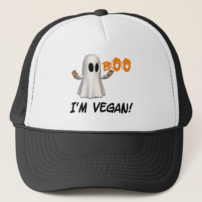 Halloween I'm Vegan Trucker Hat (Front)
