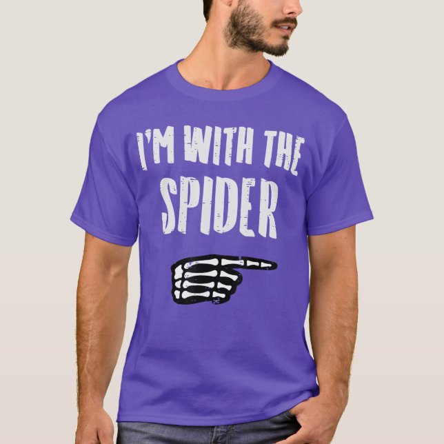Halloween Im with Spider Funny Match Costume Men W T-Shirt (Front)