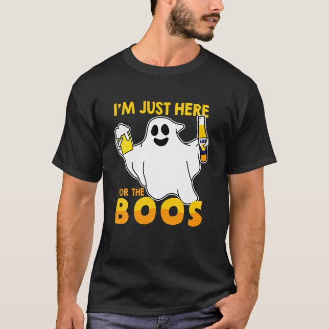 Halloween In August. Partying Ghost - I'm Here For T-Shirt (Front)
