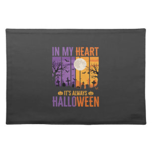 Halloween In My Heart Spooky Cemetery Cloth Placemat