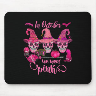 Halloween In October We Wear Breast Cancer Awarene Mouse Pad
