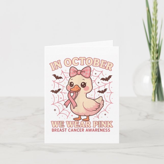 Halloween In October We Wear Nk Breast Cancer Awar Card (Front)