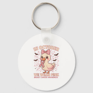Halloween In October We Wear Nk Breast Cancer Awar Keychain