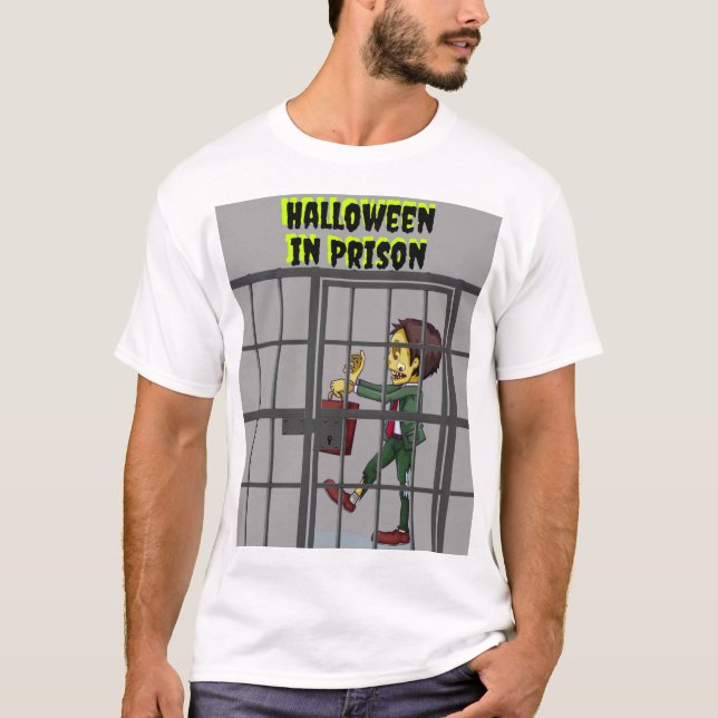Halloween in Prison, Funny usa political T-Shirt (Front)