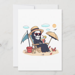 Halloween in Summer – Grim Reaper on the Beach Invitation