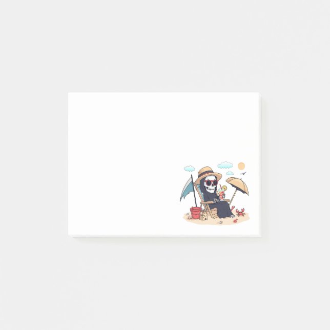 Halloween in Summer – Grim Reaper on the Beach Post-it Notes (Front)