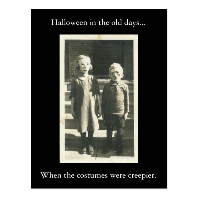 Halloween In The Old Days... Postcard