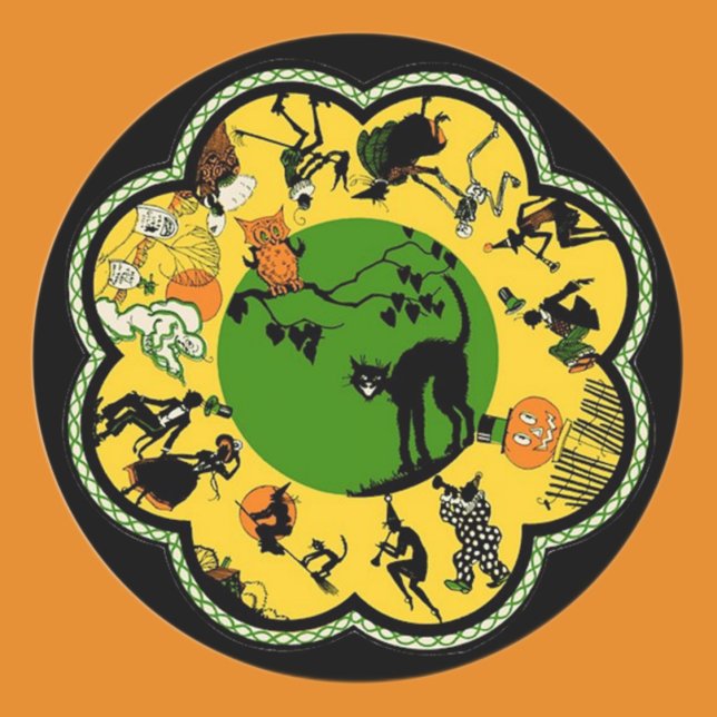 Halloween in the Round Classic Round Sticker (Creator Uploaded)