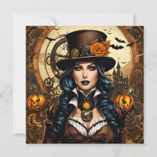 Halloween in the steampunk style invitation