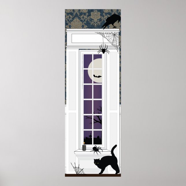 Halloween indoor window spooky scene  poster (Front)