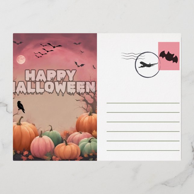 Halloween Initation 001 Foil Invitation Postcard (Front)