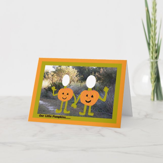 Halloween, Insert Your Photo, Pumpkins Card (Front)