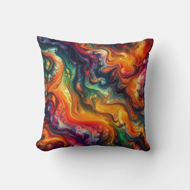 Halloween Inspired / Blending / Tie-Dye Pour  Throw Pillow (Front)