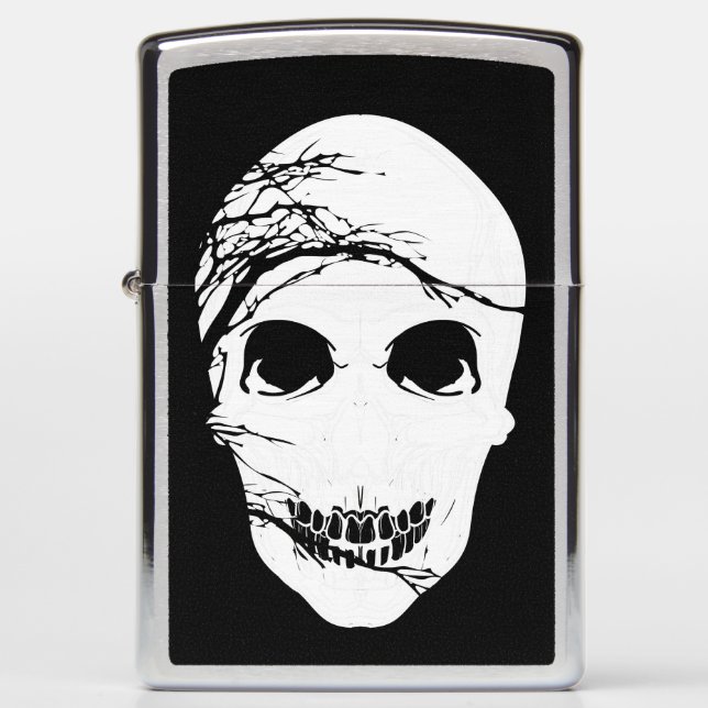 Halloween Inspiried Skull Zippo Lighter (Front)