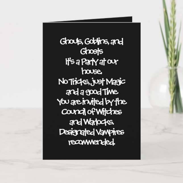 Halloween Invitation, 5" x 7" Folded Greeting Card (Front)