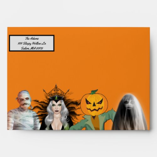 Halloween Invitation Costume Party Not Too Scary Envelope