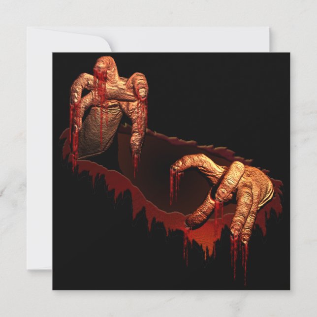 Halloween Invitation Custom Halloween Zombie Card (Front)