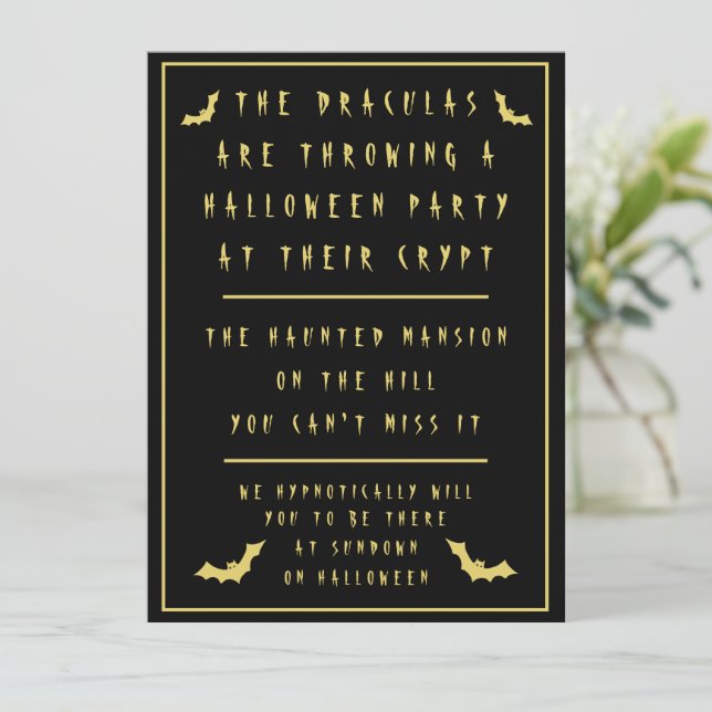 Halloween Invitation designed by Poet Adiela Akoo (Standing Front)