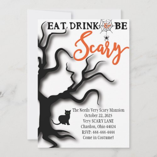Halloween Invitation Eat Drink  Be Scary