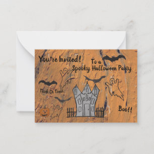 Halloween Invitation Flat Note Card