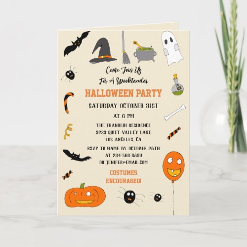 Halloween invitation for kids and adults