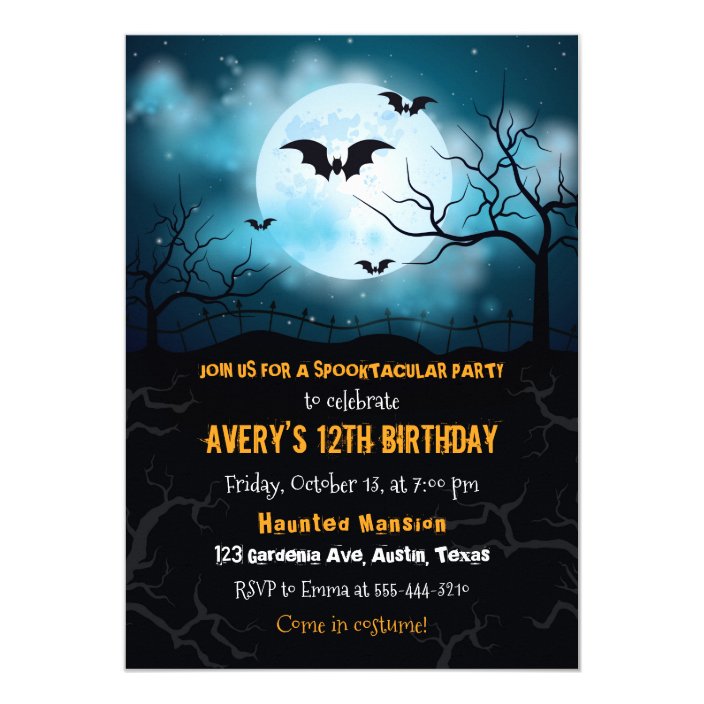 Halloween invitation, Halloween birthday party Invitation | Zazzle.com