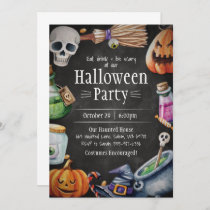 Halloween Invitation, Halloween Birthday Party Invitation