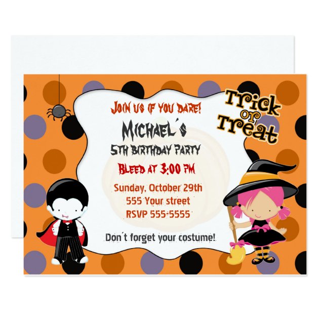 Halloween Invitation Kids Birthday Party