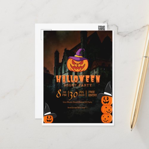 Halloween Invitation  Postcard