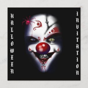 halloween invitation scary evil clown