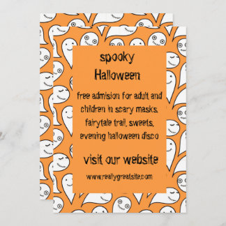 Halloween invitation with ghost