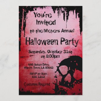 Halloween Invitation With Skull by LangDesignShop at Zazzle