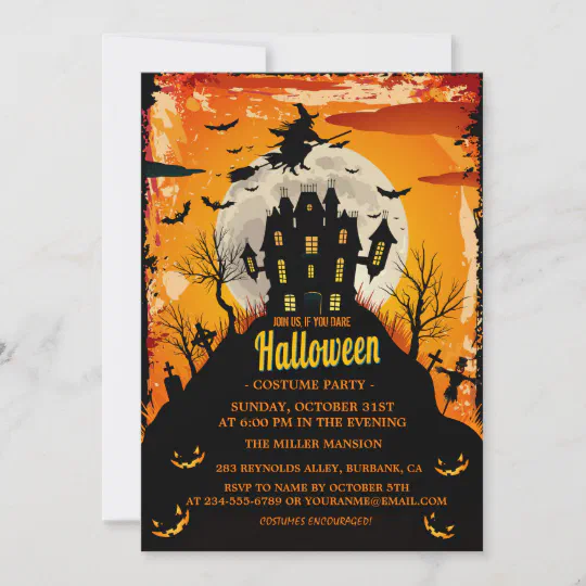 Set of 6 ghostly postcards creepy spooky spectres Halloween invitations. 