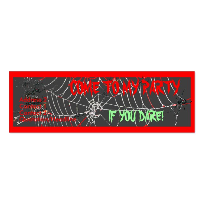 HALLOWEEN INVITATIONS ON COOL SKINNY CARDS BUSINESS CARD TEMPLATE