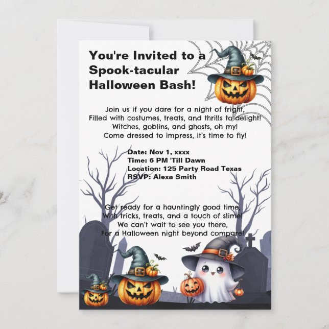 Halloween Invitations Party (Front)