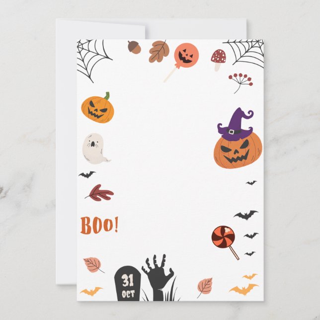 Halloween Invite, Halloween Card (Front)