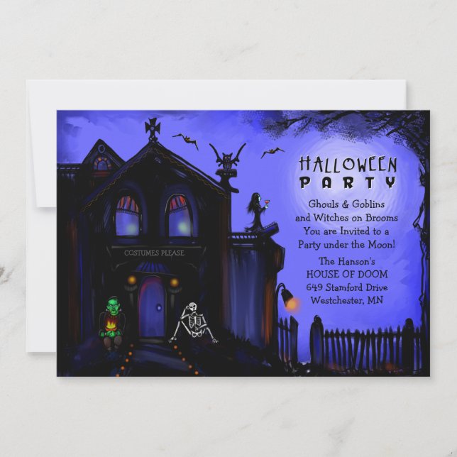 Halloween Invite - Haunted House Halloween Party (Front)