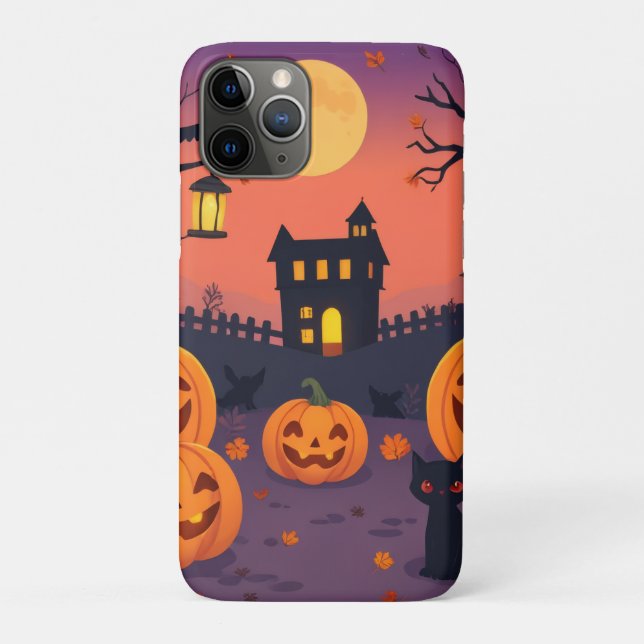 Halloween iPhone & iPad Case – Cute Pumpkins & Spo (Back)