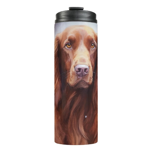 Halloween Irish Red Setter With Pumpkins Scary  Thermal Tumbler (Front)