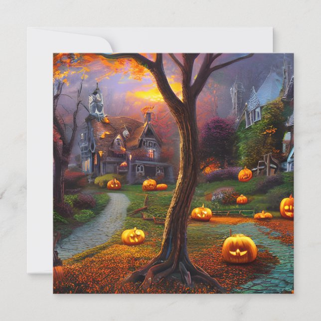 Halloween is a holiday celebrated on October 31st  Note Card (Front)