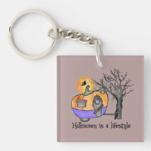 Halloween Is A Lifestyle   Camper   Trailer Keychain