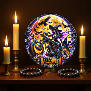 Halloween is Coming Large Clock
