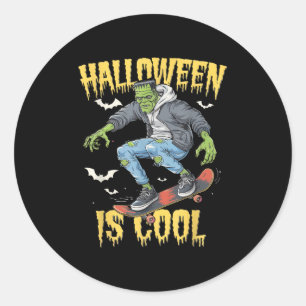 Halloween Is Cool Women Men Frankenstein Monster Classic Round Sticker