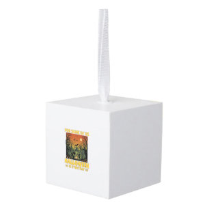 Halloween Is Everyday Graveyard Zombies Bonfire Pu Cube Ornament
